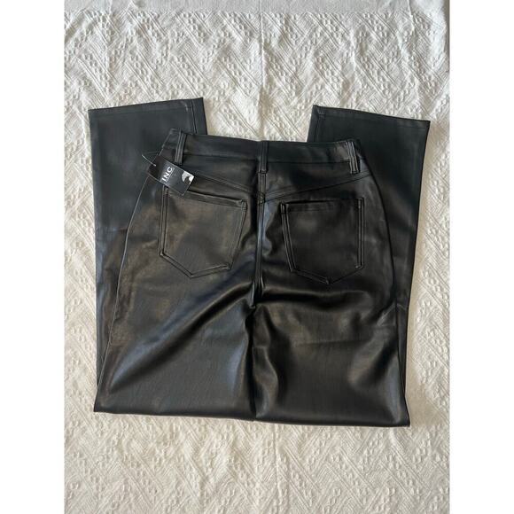 INC Women’s Faux-Leather Straight-Leg Pants Black Mob wife Matrix Vamp Size 8 - Picture 8 of 10